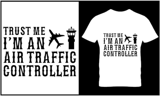Diseño gráfico de la camiseta del controlador de tráfico aéreo