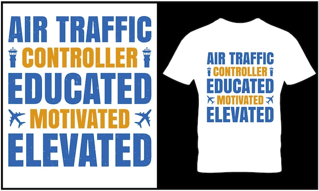 Diseño gráfico de la camiseta del controlador de tráfico aéreo