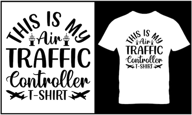 Diseño gráfico de la camiseta del controlador de tráfico aéreo