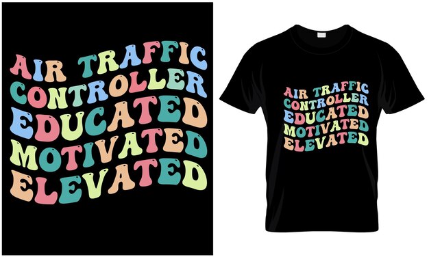 Diseño gráfico de la camiseta del controlador de tráfico aéreo