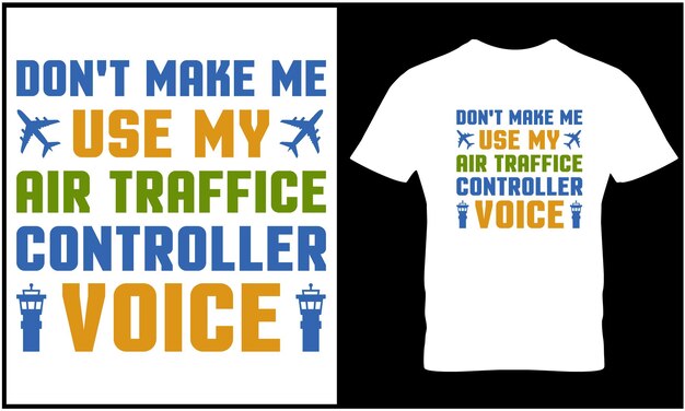 Diseño gráfico de la camiseta del controlador de tráfico aéreo