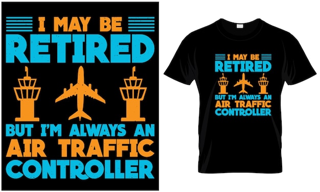 Diseño gráfico de la camiseta del controlador de tráfico aéreo