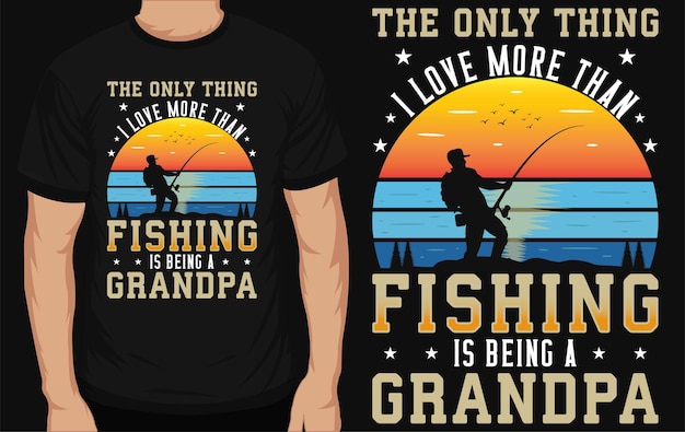 Vector diseño gráfico de camiseta de pesca.