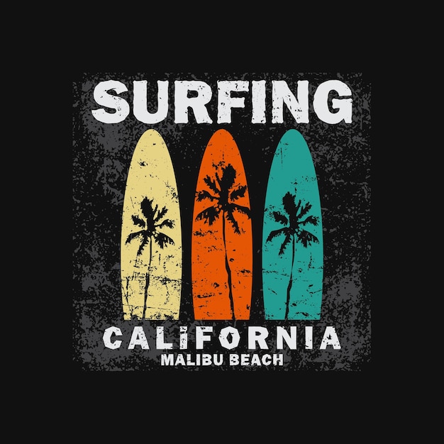 Diseño gráfico de camiseta y ropa de California