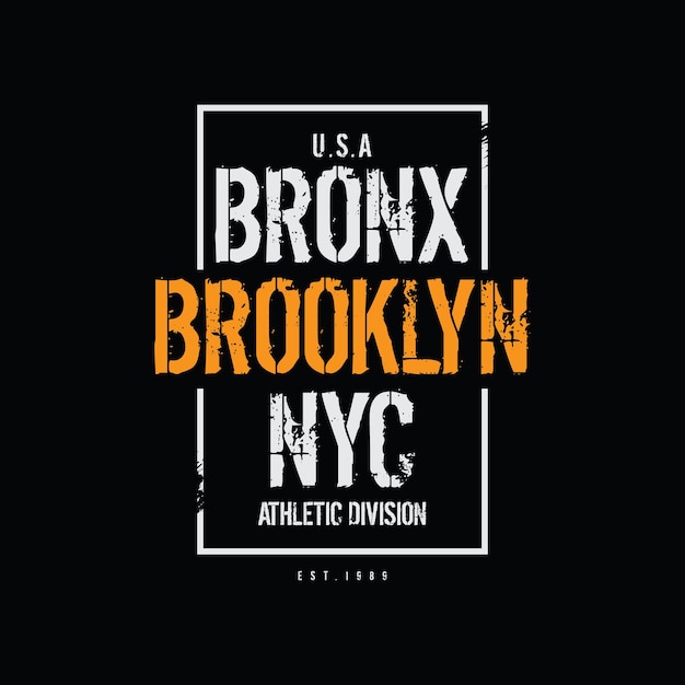 Diseño gráfico de camiseta y ropa de nueva york brooklyn