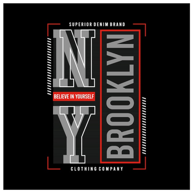 Diseño gráfico de camiseta de tipografía de brooklyn de nueva york