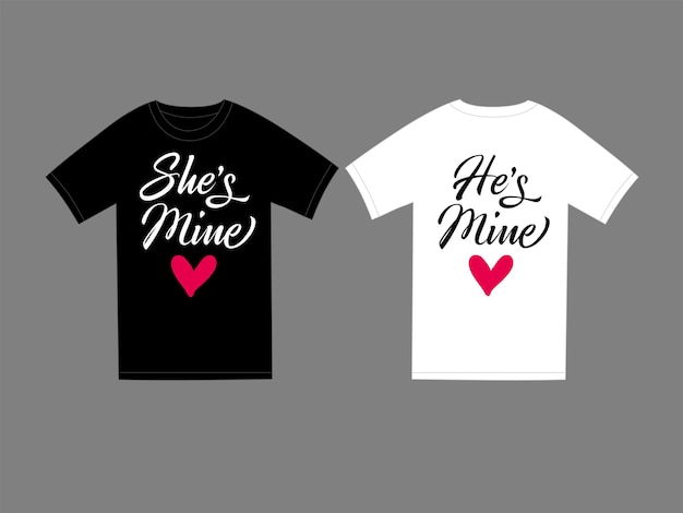 Diseño gráfico de camisetas con lindos corazones. Ropa creativa de compromiso, boda o día de San Valentín.