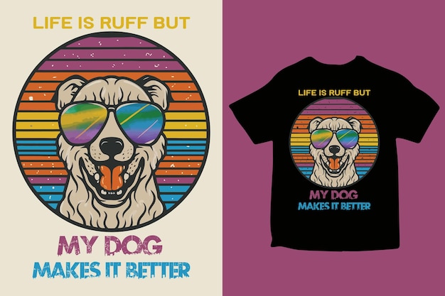 Vector diseño gráfico de camisetas para perros con tipografía