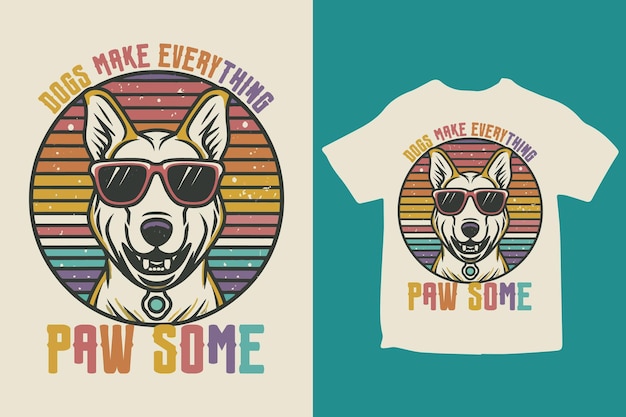 Vector diseño gráfico de camisetas para perros con tipografía