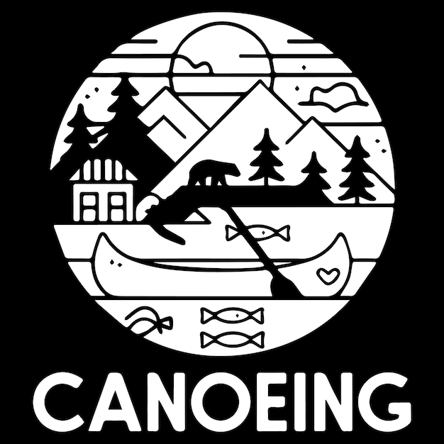 Diseño gráfico de canoa para los amantes de la canoa