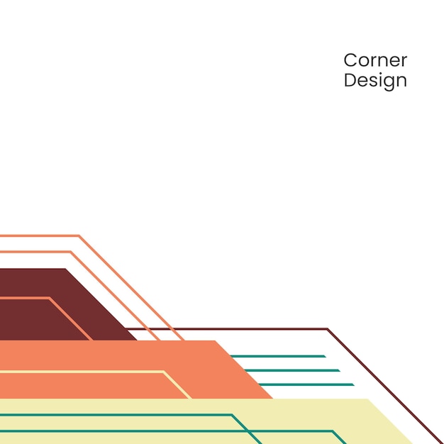 Diseño gráfico en capas geométricas abstractas de esquina