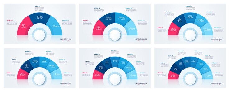 Vector diseño de gráfico circular, plantillas modernas