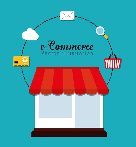 Diseño gráfico de compras y comercio electrónico