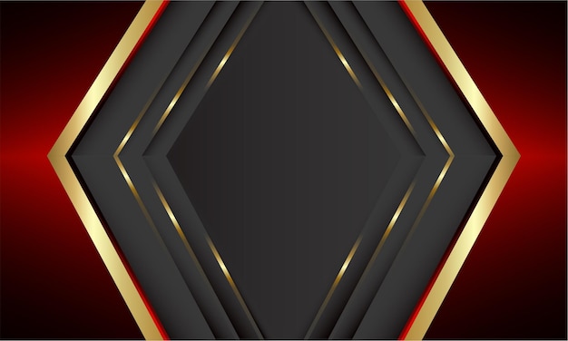 Diseño gráfico corporativo abstracto con rayas negras y doradas. Fondo de material oscuro geométrico.