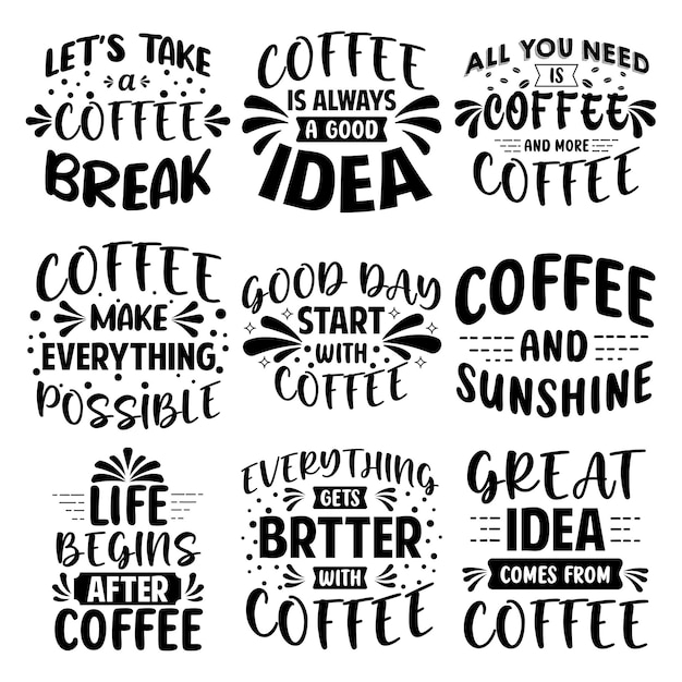 Diseño Gráfico Cotizaciones Juego de café Tipografía Ilustración vectorial