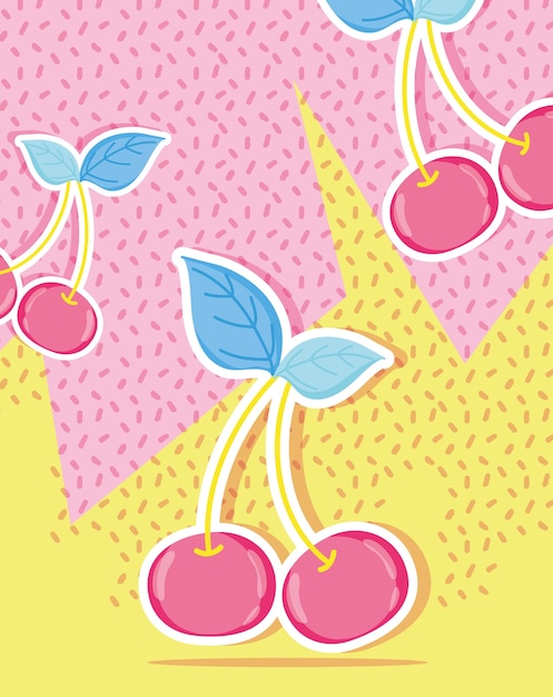 Diseño gráfico del ejemplo en colores pastel del vector de las cerezas