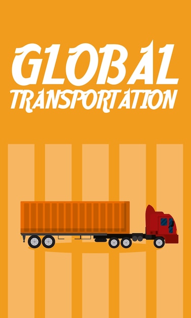 Vector diseño gráfico del ejemplo global del vector del transporte del camión del cargo