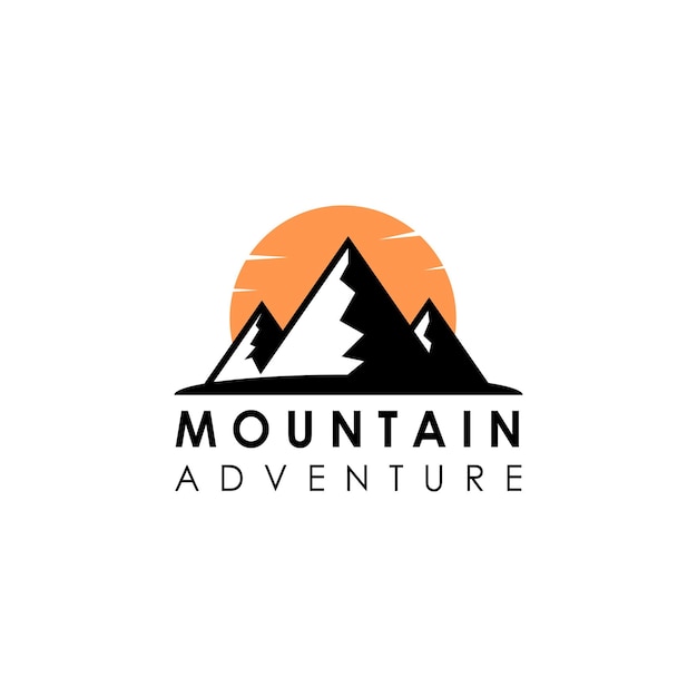 Diseño gráfico del ejemplo del vector del color del logotipo de la montaña