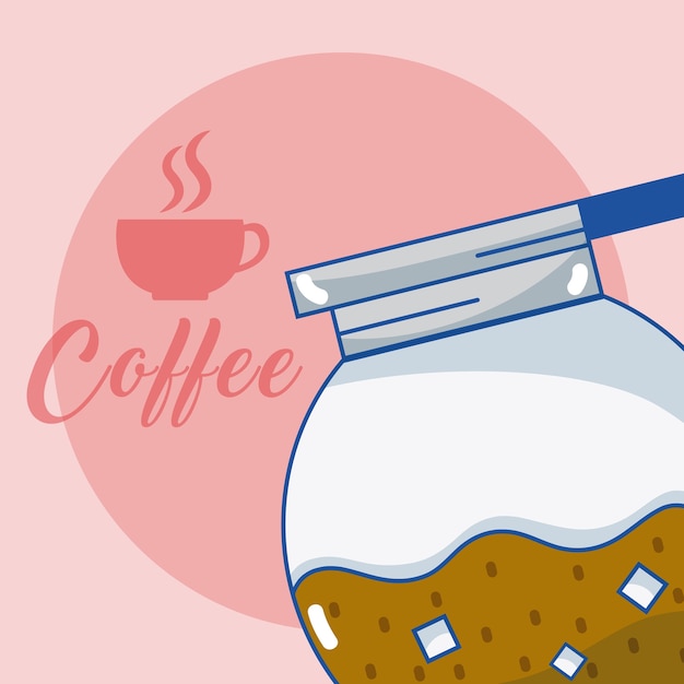 Diseño gráfico del ejemplo del vector del concepto de la caldera del café
