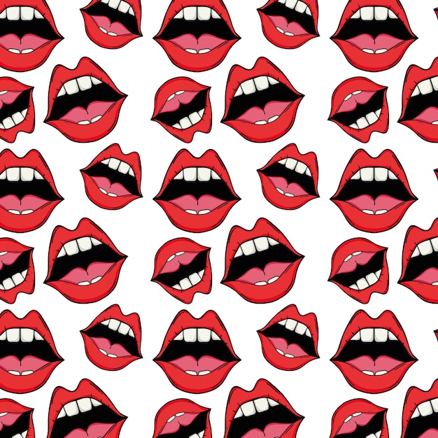 Diseño gráfico del ejemplo del vector del fondo del modelo de la boca del arte pop