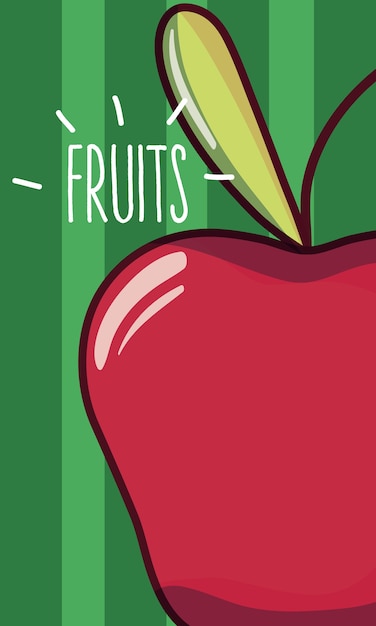 Diseño gráfico del ejemplo del vector de la historieta de las frutas de apple