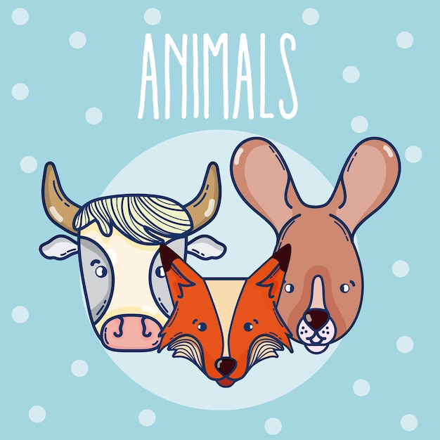 Diseño gráfico del ejemplo del vector de las historietas lindas de los animales salvajes