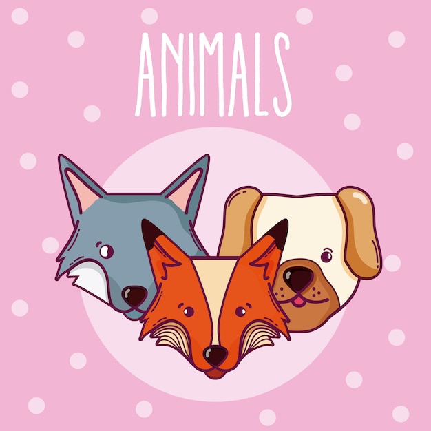 Diseño gráfico del ejemplo del vector de las historietas lindas de los animales salvajes