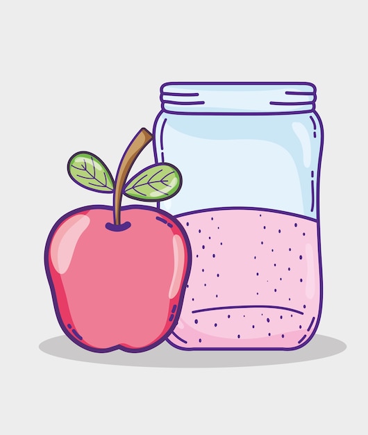 Diseño gráfico del ejemplo del vector del jugo de manzana del verano
