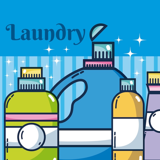 Diseño gráfico del ejemplo del vector del lavadero de las botellas detergentes