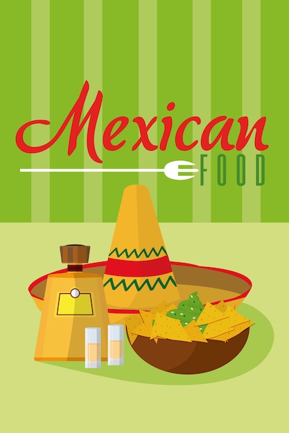 Diseño gráfico del ejemplo del vector de la tarjeta del menú de la comida mexicana