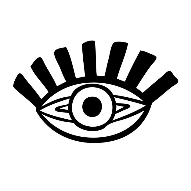 Diseño gráfico del emblema místico oculto del símbolo del ojo malvado