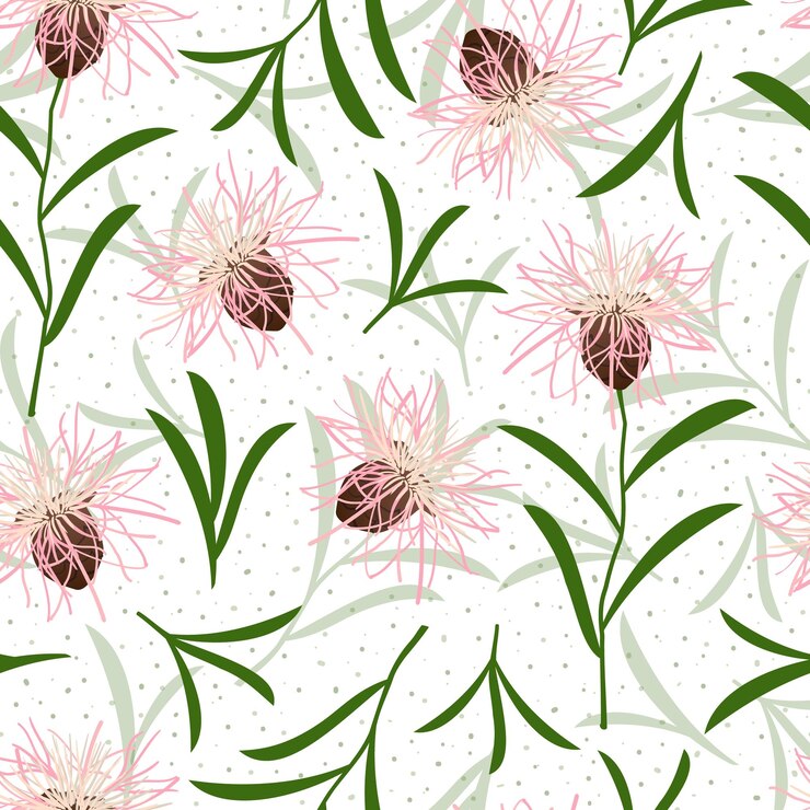 Vector diseño gráfico floral sin costuras dibujado a mano