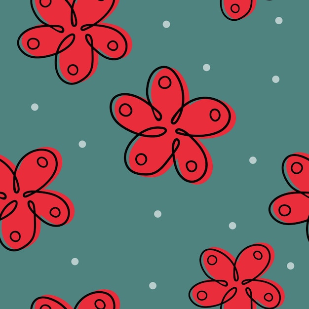 Vector diseño gráfico floral de garabateo patrón sin costuras flor minimalista abstracta con un hermoso fondo floral