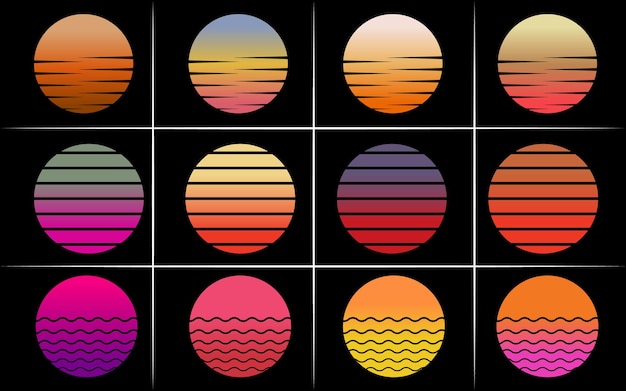 Diseño gráfico de fondo de puesta de sol vintage retro para diseño de camiseta