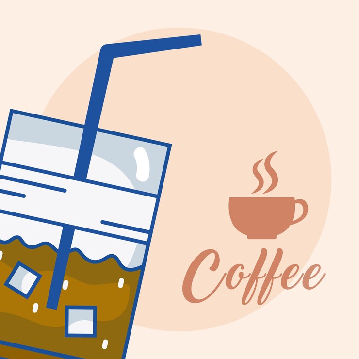 Vector diseño gráfico frío del ejemplo del vector del concepto de la taza de café