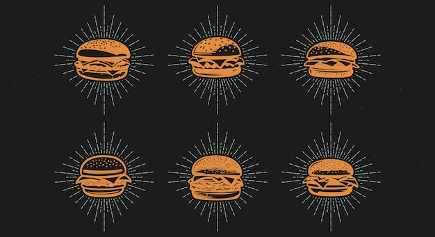 Diseño gráfico de hamburguesa sabrosa