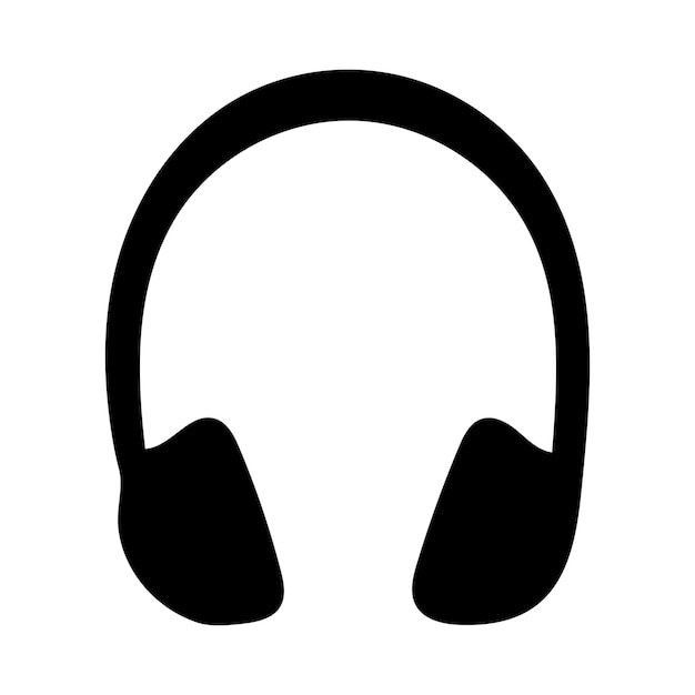 Diseño gráfico del icono de la silueta de los auriculares