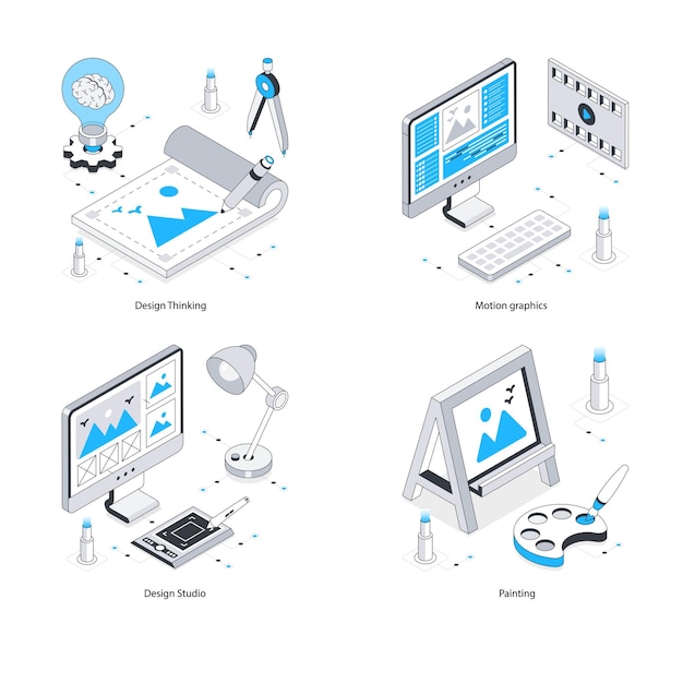 Diseño gráfico Ilustración isométrica vectorial Eps 10 Conjunto de archivos 4