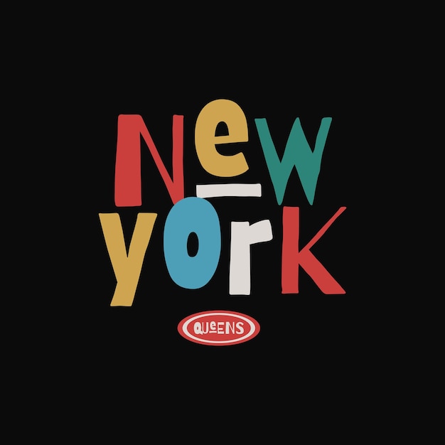 Diseño gráfico y de impresión de la camiseta new yorktee