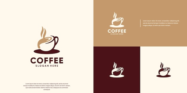 diseño gráfico del logotipo de la cafetería premium crema latte espresso