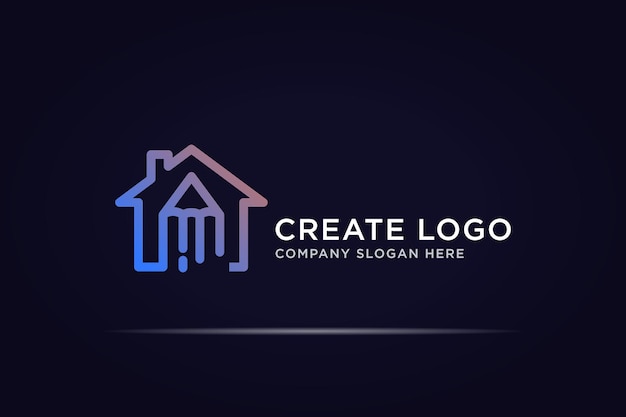 diseño gráfico del logotipo de la casa de plumas uso concepto de una sola línea