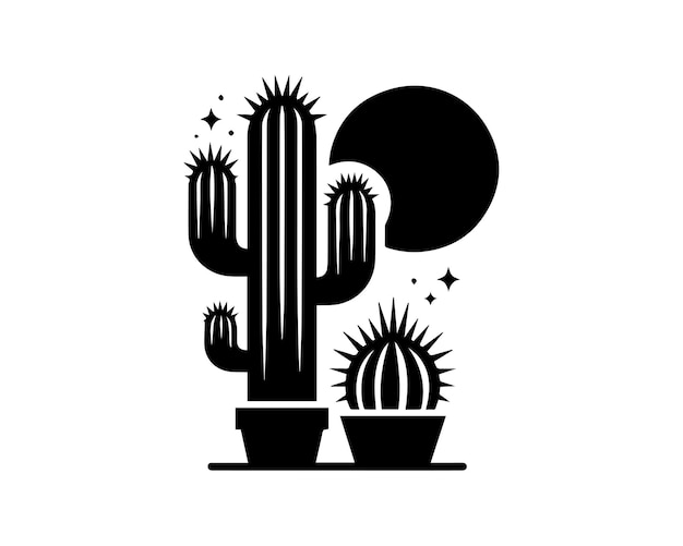 Vector diseño gráfico del logotipo del icono vectorial de la silueta de cactus