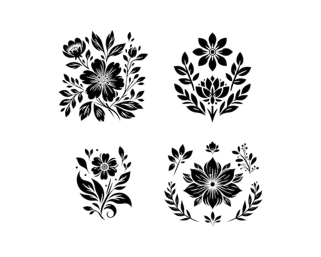 Vector diseño gráfico del logotipo del icono vectorial de la silueta de las flores de margarita