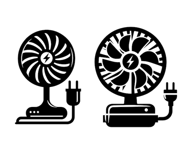 diseño gráfico del logotipo del icono vectorial de la silueta del ventilador del cargador