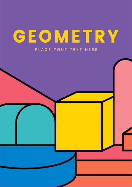 Diseño gráfico de maqueta de geometría colorida