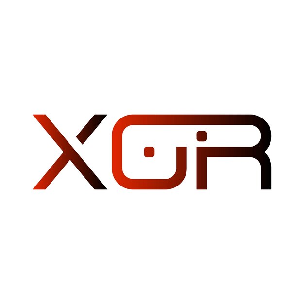 Diseño gráfico de marca de letras del logotipo XOR rojo negro tecnología minimalista moderna icono de símbolo inicial