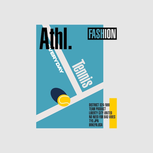 Diseño gráfico de moda atlética de tenis