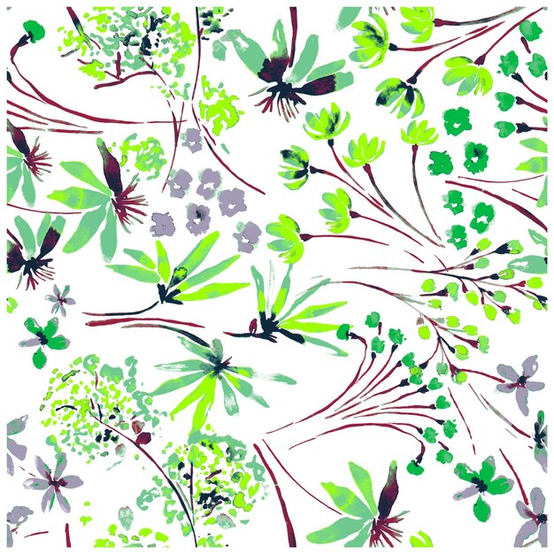 Diseño gráfico de patrones florales sin costuras