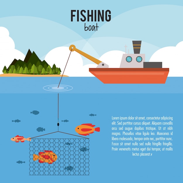 Vector diseño gráfico de pesca