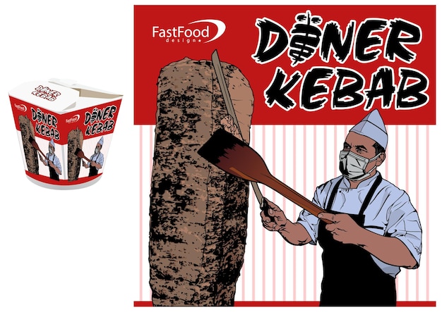 Diseño gráfico de la portada para doner kebab